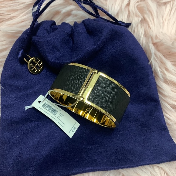 Tory Burch Skinny Leather Inlay Cuff - Picture 3 of 4